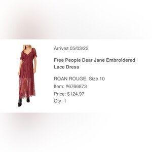 Free People Dear Jane Roan Rouge Embroidered Lace Maxi Dress - NWT